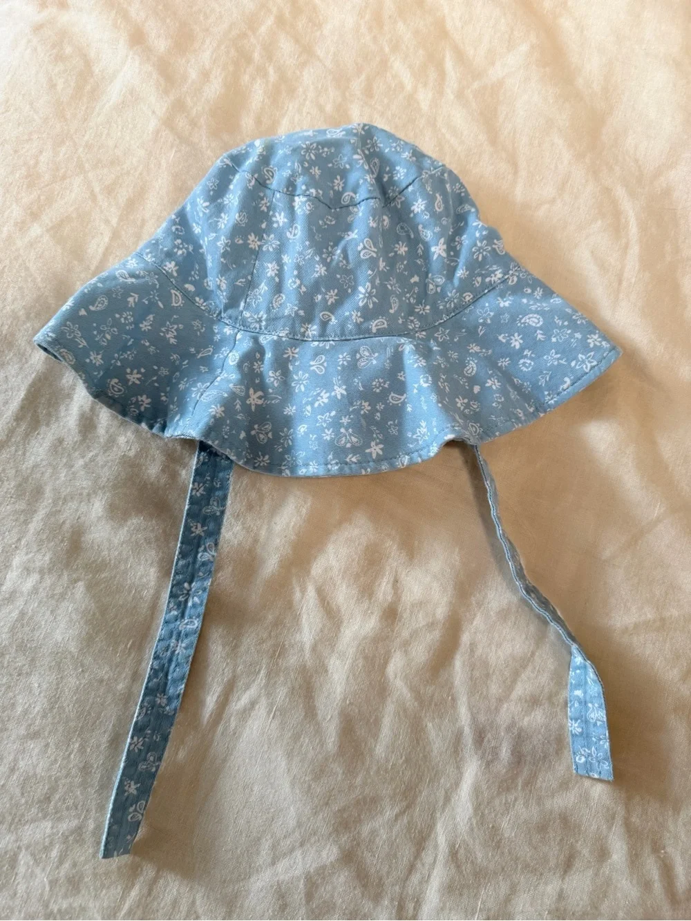 Zara Light Blue Floral Girl Sun Hat